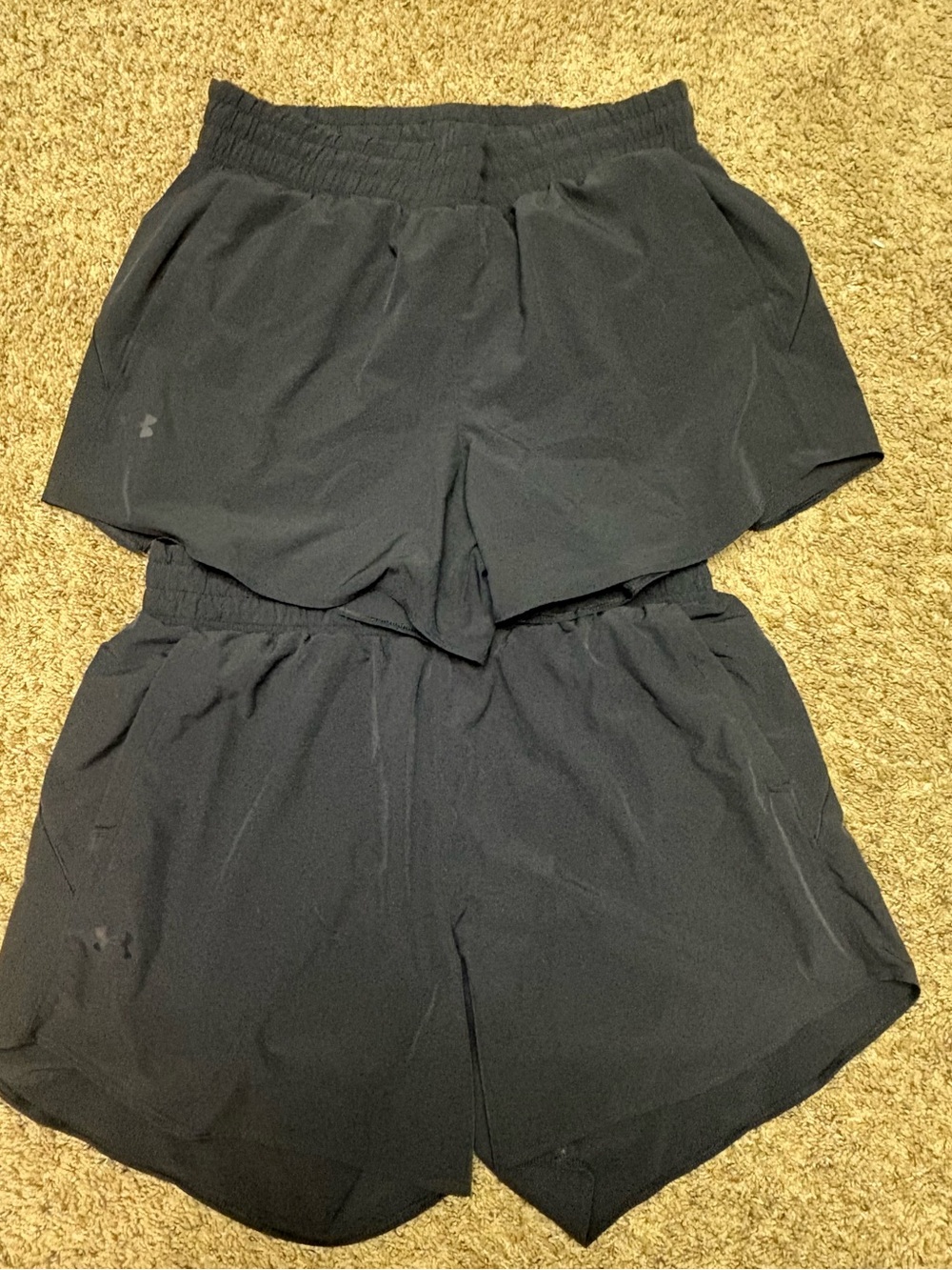 2 pairs Under Armour Black Womens Athletic Shorts - Lightweight Training Shorts